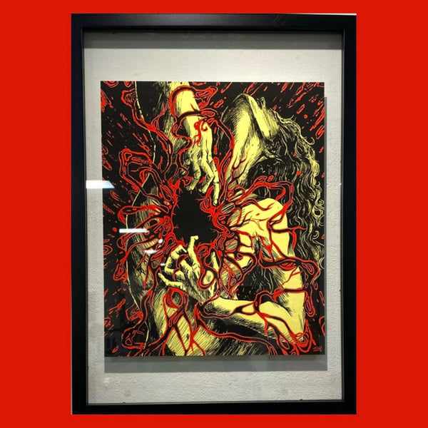 Evangeline Gallagher - "I Will Dig Until I Find the Root" Framed Print | Crimson Shadows: Italian Horror Art Exhibition