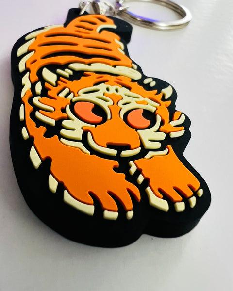 Kiriko Arai Rubber Keychain - Tiger - Kiriko Solo Exhibition