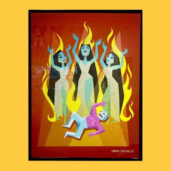 Sandra Equihua - "SANTO CONTRA LAS  MUJERES VAMPIRO" Framed Art Print | Power Slam!: Pro Wrestling Show