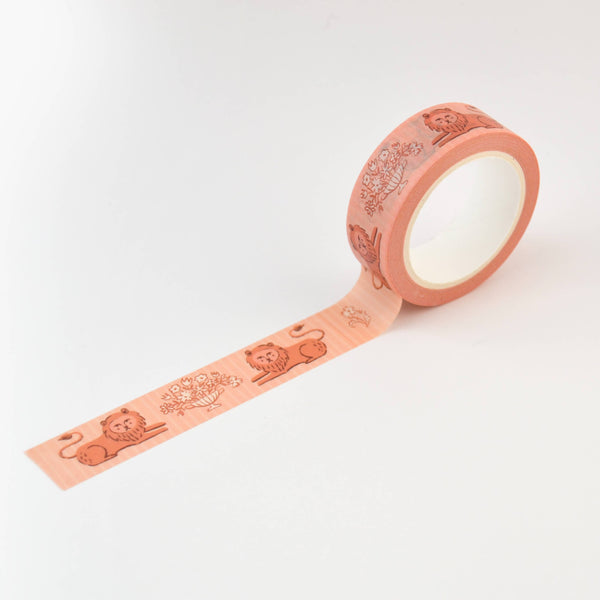 Romantic Lions Pink 15mm Washi Tape