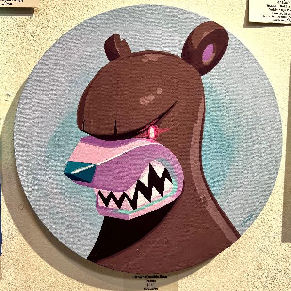 Touma - Brown Knuckle Bear Original artwork on Canvas - Touma & Mao Exhibition