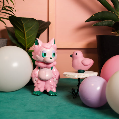 Kiriko Arai - Wolf Kun - Pink Bubble Gum  Sofubi - Kiriko Solo Exhibition