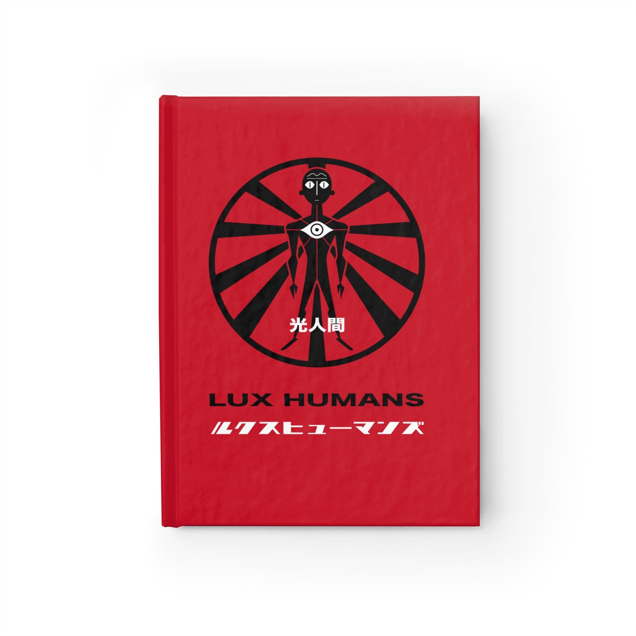 LUX HUMANS Stylish Hardcover Red Journal - Logo on cover, Unique Notebook, Gift for Creatives, Personal Diary, Japanese-Inspired Art