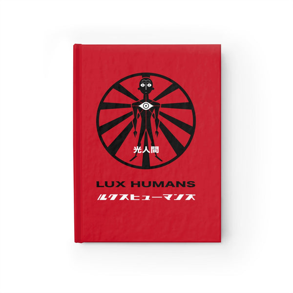 LUX HUMANS Stylish Hardcover Red Journal - Logo on cover, Unique Notebook, Gift for Creatives, Personal Diary, Japanese-Inspired Art
