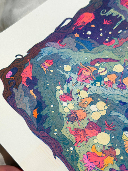 Natalie Andrewson - The Night Parade Riso Print / Woodfolk Collection
