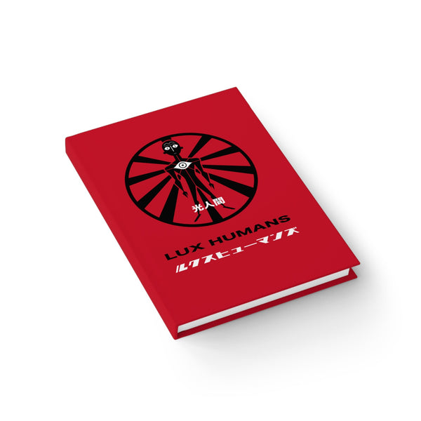 LUX HUMANS Stylish Hardcover Red Journal - Logo on cover, Unique Notebook, Gift for Creatives, Personal Diary, Japanese-Inspired Art