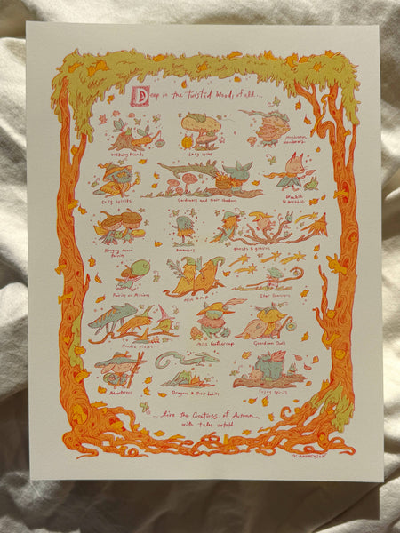 Natalie Andrewson - The Creatures of Autumn Riso Print