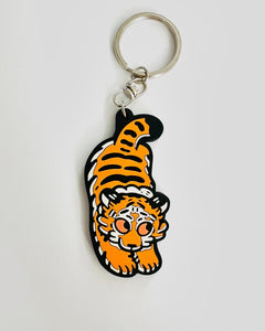 Kiriko Arai Rubber Keychain - Tiger - Kiriko Solo Exhibition