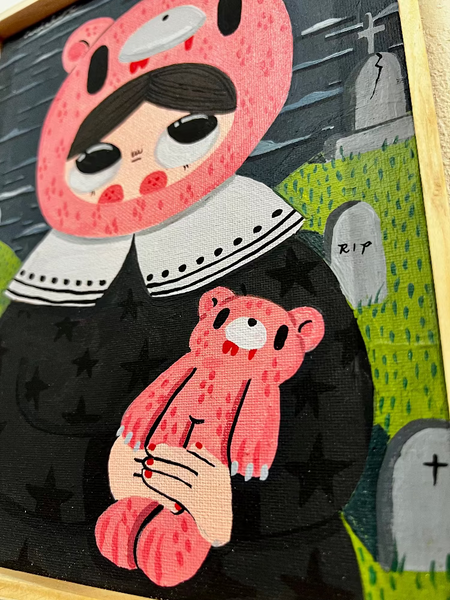 Burger Babie - Gloomy Bear Girl - Original Artwork -Gloomy Bear Exhibition