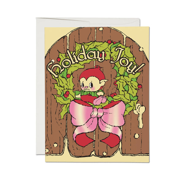 Holiday Elf greeting card