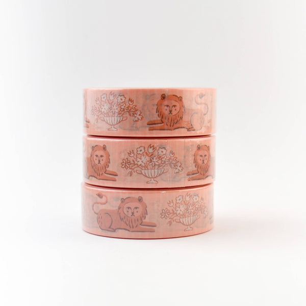 Romantic Lions Pink 15mm Washi Tape