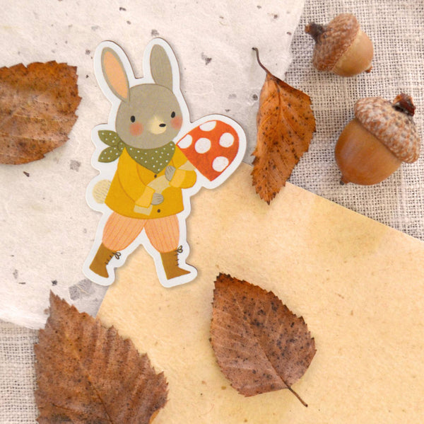 Harvest Bunny & Mushroom Sticker