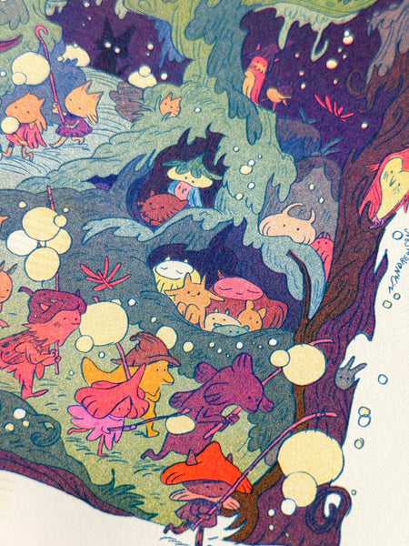 Natalie Andrewson - The Night Parade Riso Print / Woodfolk Collection