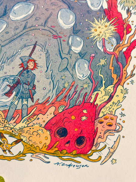 Natalie Andrewson - Visiting From The Valley of the Wind - Riso Print