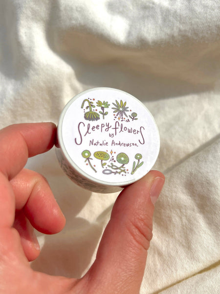 Washi Tape - Green and Purple Sleepy Flowers
