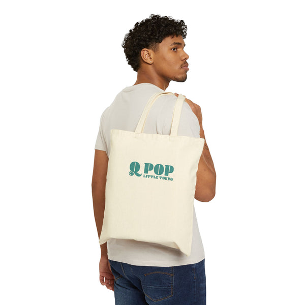 Q POP Cotton Canvas Tote Bag - Eco-Friendly Reusable Shopping Tote for Everyday Use