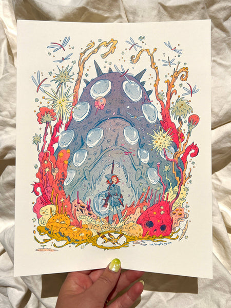 Natalie Andrewson - Visiting From The Valley of the Wind - Riso Print