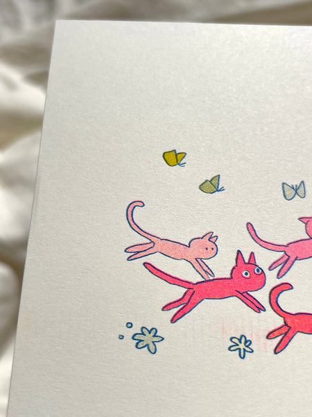 Natalie Andrewson - Cat Parade Riso Print