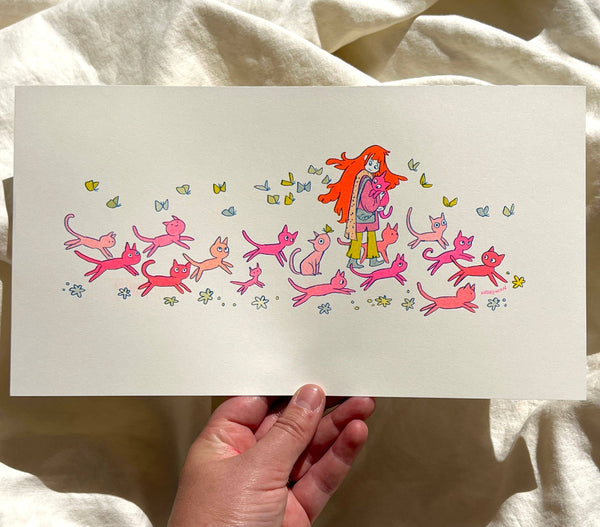 Natalie Andrewson - Cat Parade Riso Print