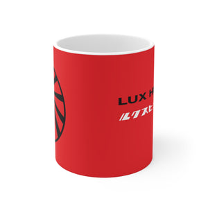 Lux Humans Red  Mug | Unique Coffee Cup for Creatives, Gift for Artists, Japanese Inspired Design, Home & Office Decor, Tea Lovers
