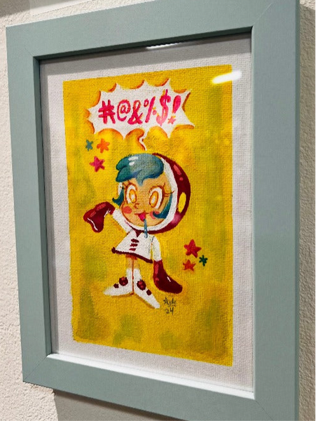 Andy the Street - "Lil' Bastard" Framed Art ( Super Milk-Chan Tribute Art Show )