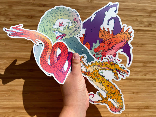 Fall Dragon Large Sticker