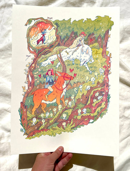 Natalie Andrewson - Princess Mononoke Large Riso Print
