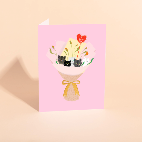 CAT BOUQUET - Love Card