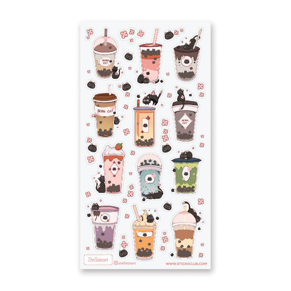 Boba Cats Sticker Sheet