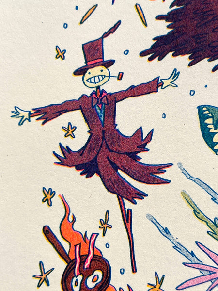 Natalie Andrewson - Howl's Moving Castle Small Riso Print
