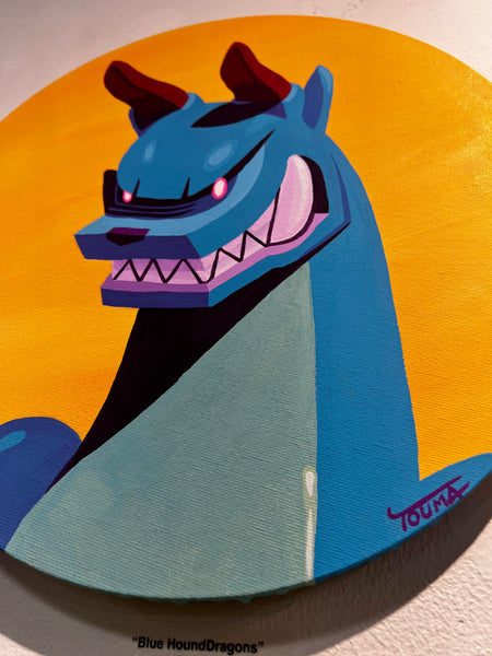 Touma - Blue HoundDragon Original artwork on Canvas - Touma & Mao Exhibition