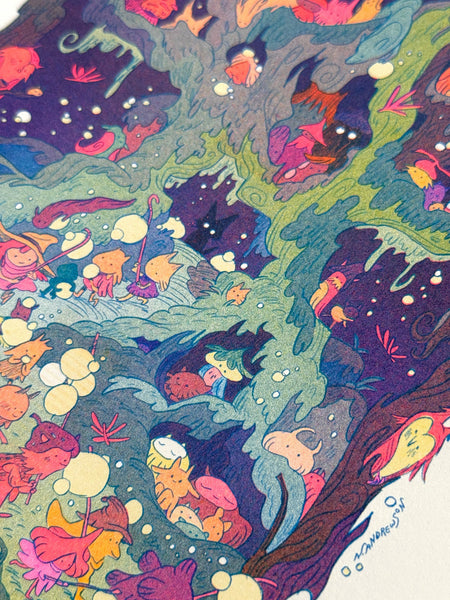 Natalie Andrewson - The Night Parade Riso Print / Woodfolk Collection