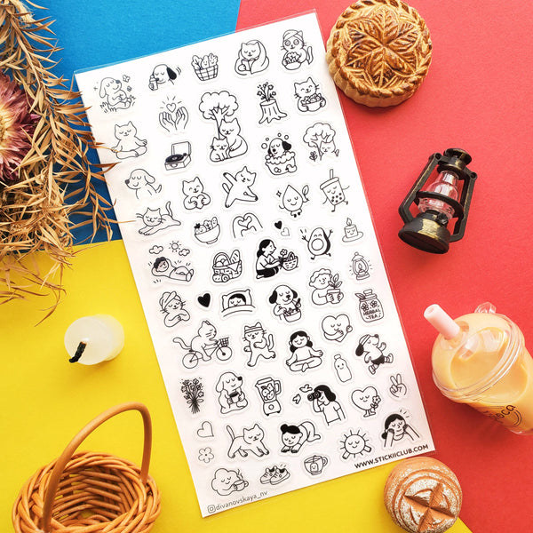 Wellness Doodles Sticker Sheet