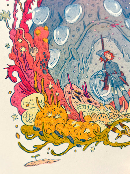 Natalie Andrewson - Visiting From The Valley of the Wind - Riso Print