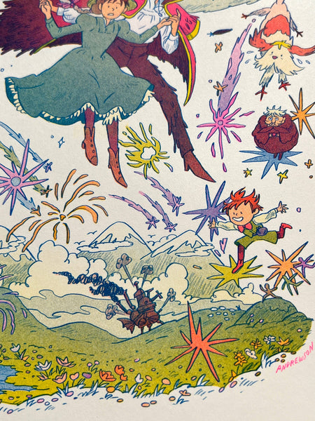 Natalie Andrewson - Howl's Moving Castle Small Riso Print