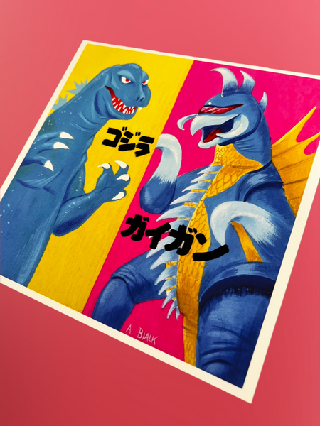 Andy Bialk Godzilla & Gaigan Art Print
