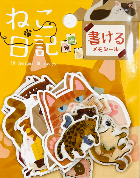 Neko Diary Writable Memo Stickers