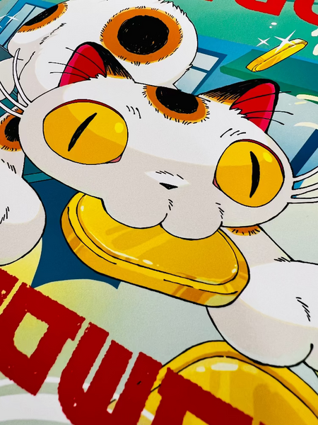Miv Choi - Luck Runs Out - Art Print- Maneki Neko Exhibition