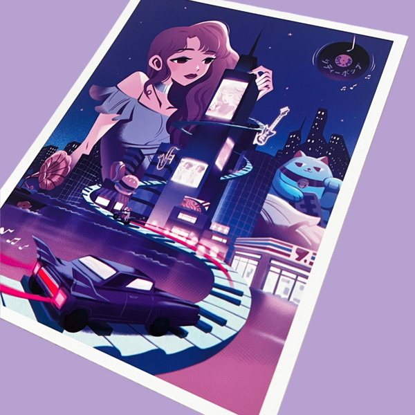Cam Chan - City Pop Art Print - Kayokyoku: Citypop Art Show