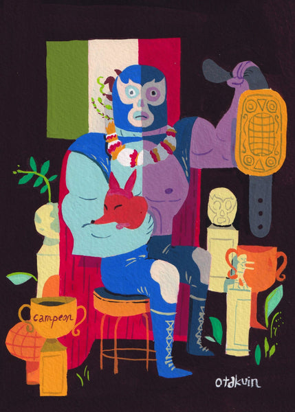 Oliver Akuin - "Demonio Azul" Original Artwork | Power Slam!: Pro Wrestling Show