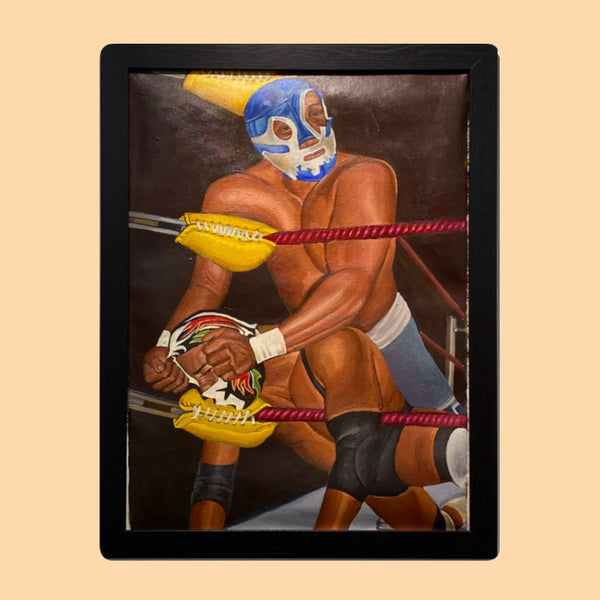 Jesus Antonio - "Unmasking" Original Canvas Artwork | Power Slam!: Pro Wrestling Show