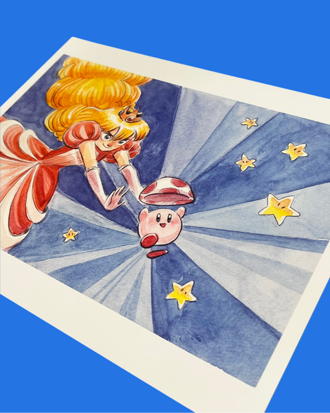 Fawn Veerasunthorn- Peach Power Art Print - Mario Bros Show