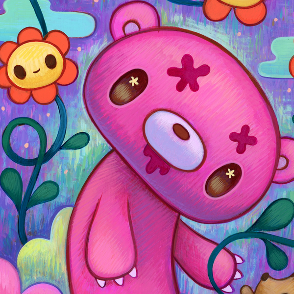 Jeremiah Ketner - Flowers For Gloomy Bear - Original Artwork -Gloomy Bear Exhibition