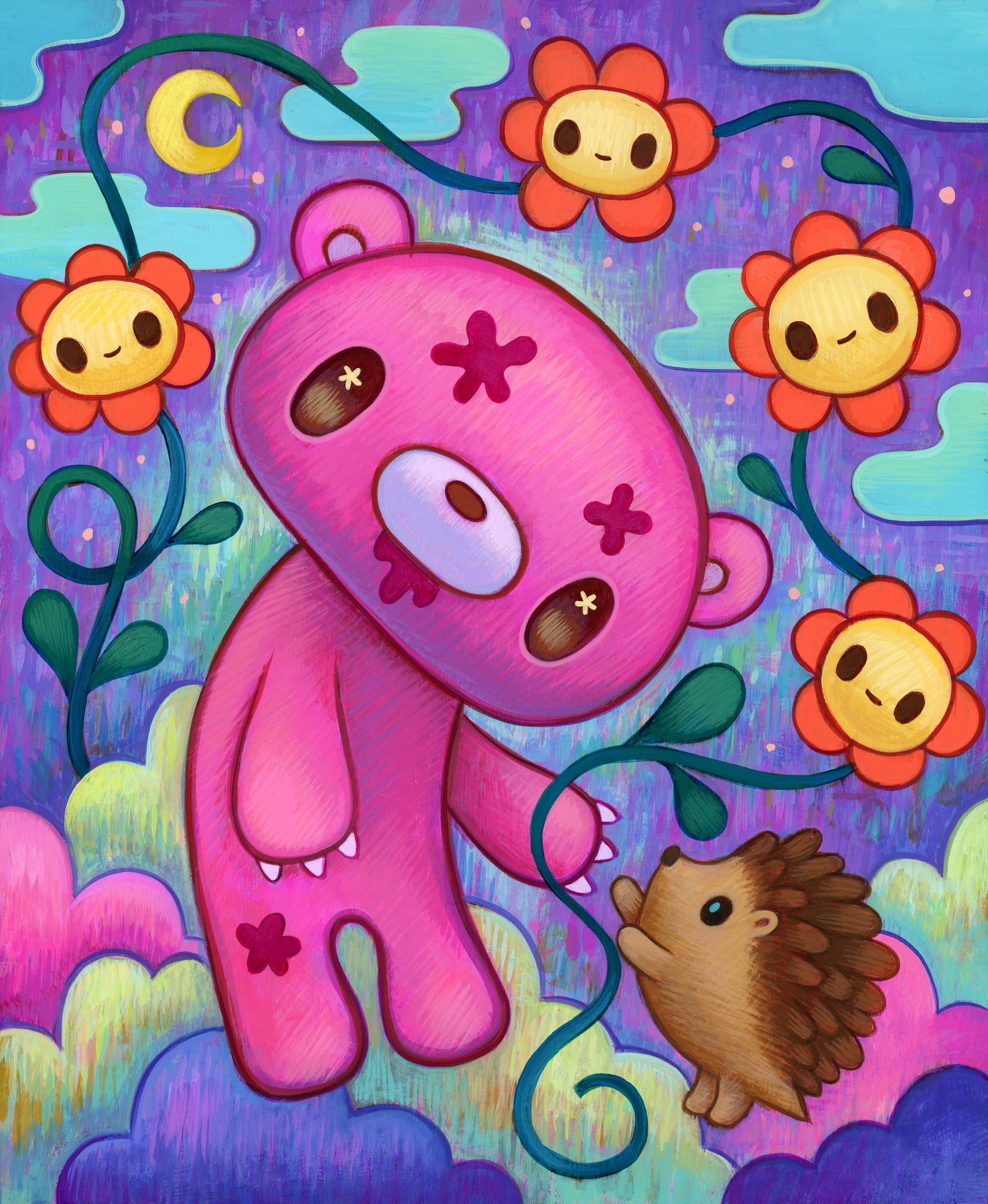 Jeremiah Ketner - Flowers For Gloomy Bear - Original Artwork -Gloomy Bear Exhibition