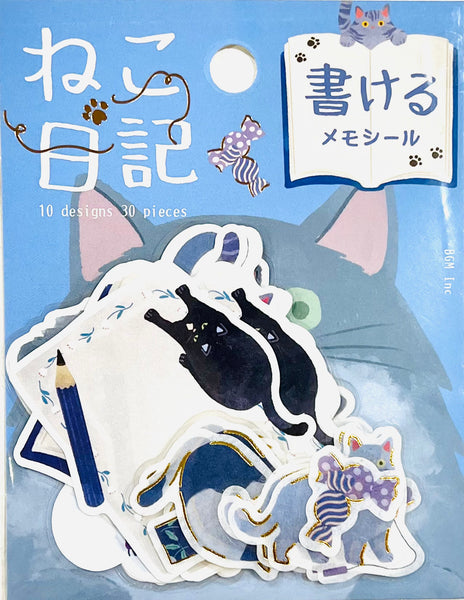Neko Diary Writable Memo Stickers