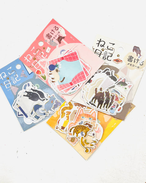 Neko Diary Writable Memo Stickers
