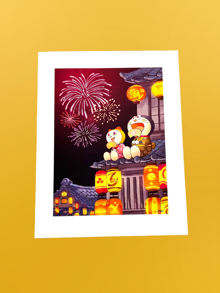 Heejin Park - Matsuri Art print - Fujiko Fujio Tribute Show