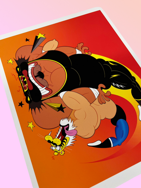 Fern Puig - Tiger Mask vs. Black Tiger -  Art Print | Power Slam!: Pro Wrestling Show