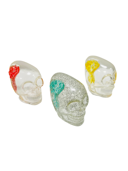 Y & G Crystal Skull - Glitter x Green Soft Vinyl Toy - One Up