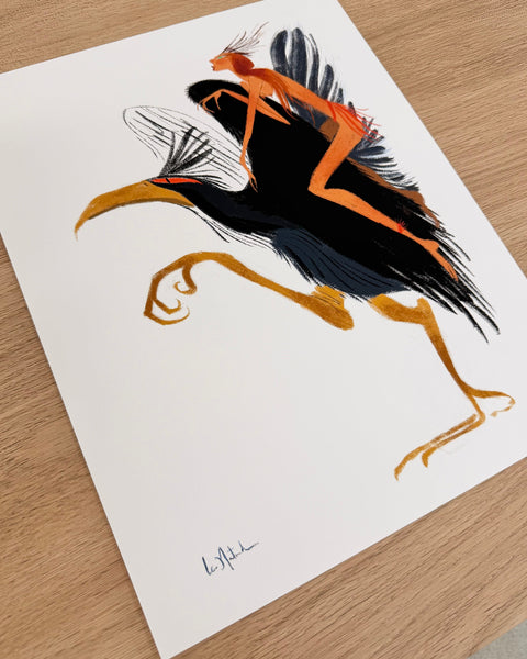 Leo Matsuda - Mythical Raven 1 - Original Artwork - Warriors And Demons Solo Exhibition
